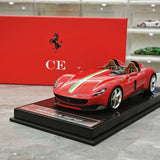 CE Ferrari 2018 Monza SP2 Italian Red 1:18 – Resina de Modelo de Resina de Coleção