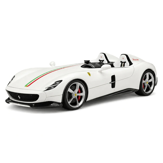 CE Ferrari 2018 Monza SP2 italiensk vit 1:18 – samlarobjekt resinmodellresin