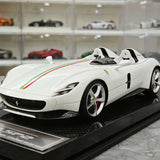 CE Ferrari 2018 Monza SP2 italiensk vit 1:18 – samlarobjekt resinmodellresin