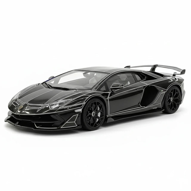 [CE] 1:18 Lamborghini 2020 Aventador SVJ Black Model Car Resin