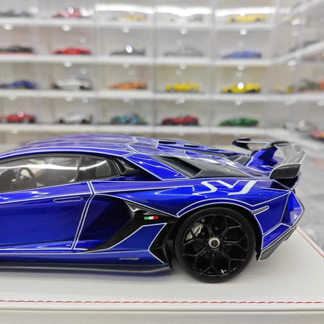 [CE] 1:18 Lamborghini 2020 Aventador SVJ Blue Model Car Resin