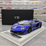 [CE] 1:18 Lamborghini 2020 Aventador SVJ Blue Model Car Resin