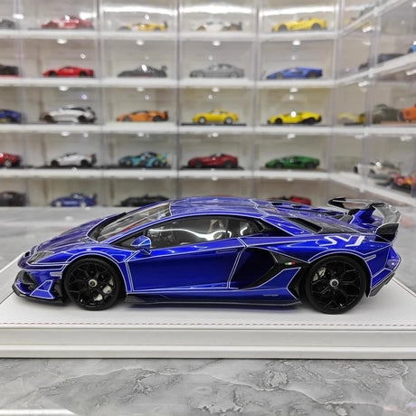 [CE] 1:18 Lamborghini 2020 Aventador SVJ Blue Model Car Resin