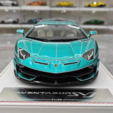 [CE] 1:18 Lamborghini 2020 Aventador SVJ Cyan Model Car Resin