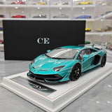 [CE] 1:18 Lamborghini 2020 Aventador SVJ Cyan Model Car Resin