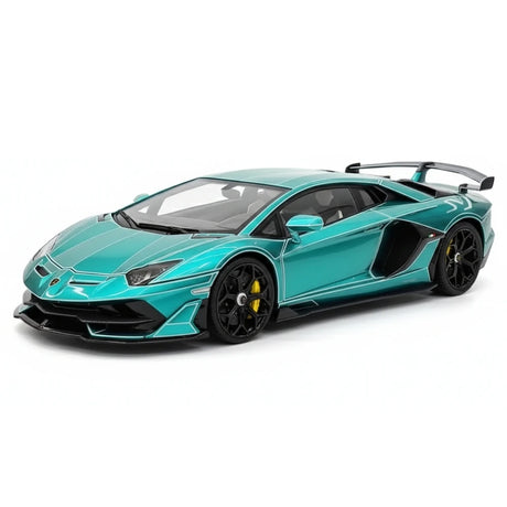 [CE] 1:18 Lamborghini 2020 Aventador SVJ Cyan Model Car Resin