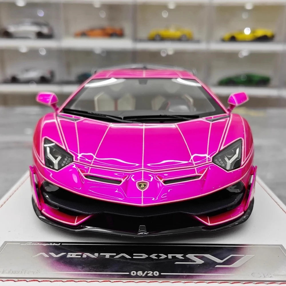 [CE] 1:18 Lamborghini 2020 Aventador SVJ paars modelauto Hars