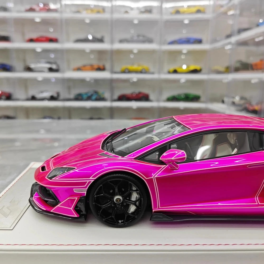 [CE] 1:18 Lamborghini 2020 Aventador SVJ Purple Model Car Resin