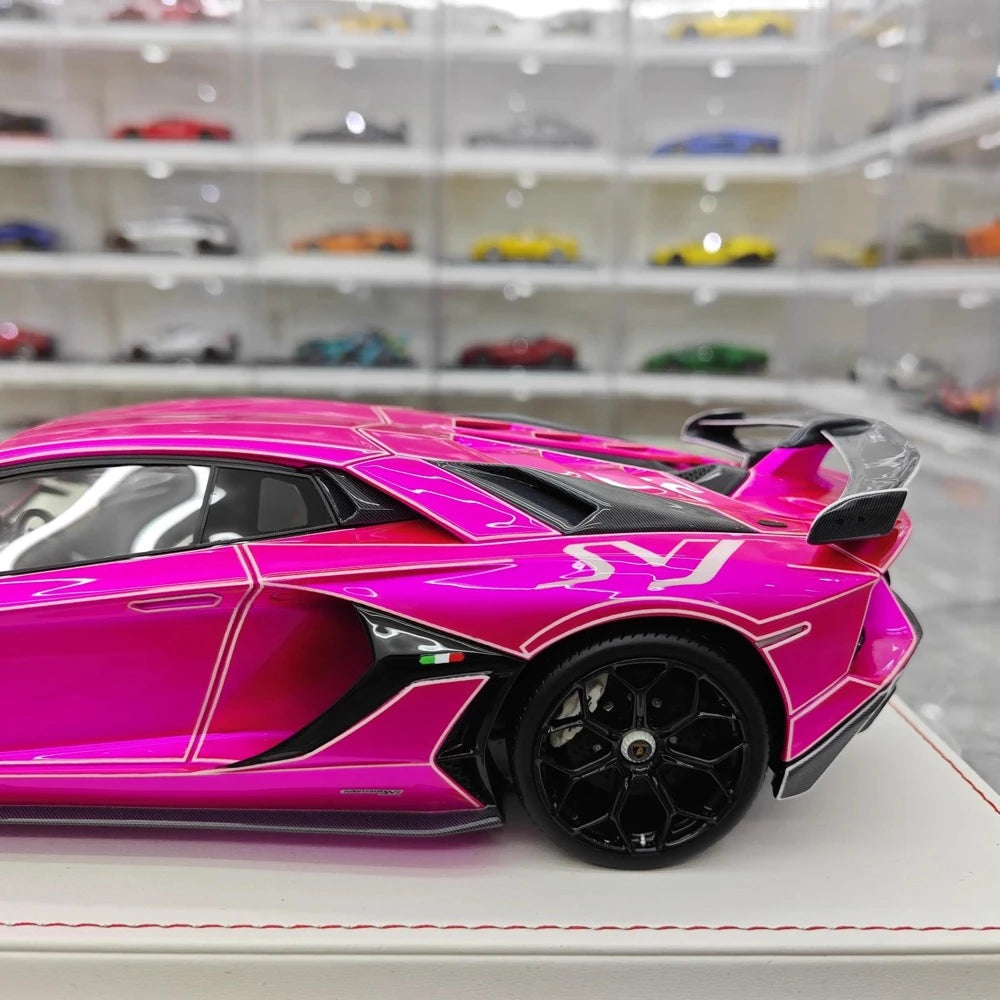 [CE] 1:18 Lamborghini 2020 Aventador SVJ Purple Model Car Resin