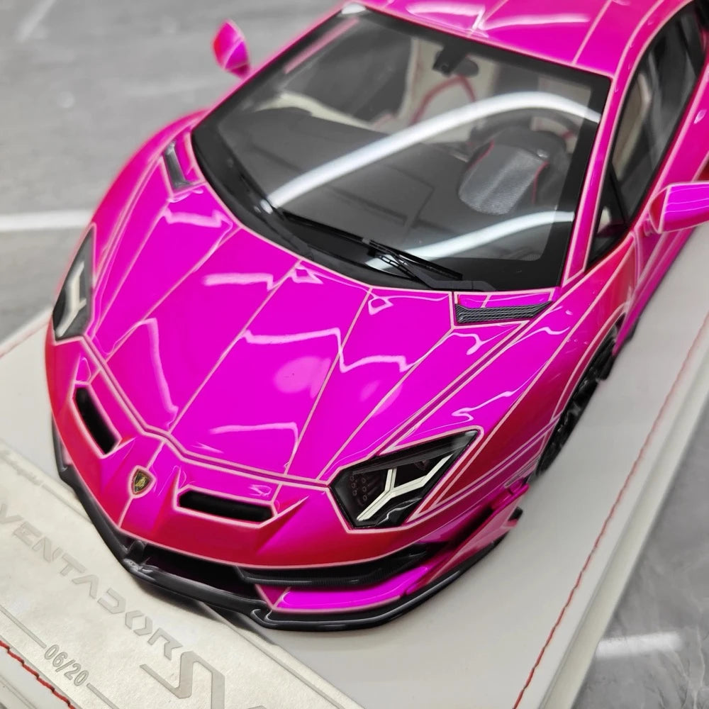 [CE] 1:18 Lamborghini 2020 Aventador SVJ Purple Model Car Resin