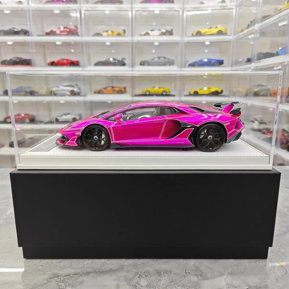 [CE] 1:18 Lamborghini 2020 Aventador SVJ Purple Model Car Resin