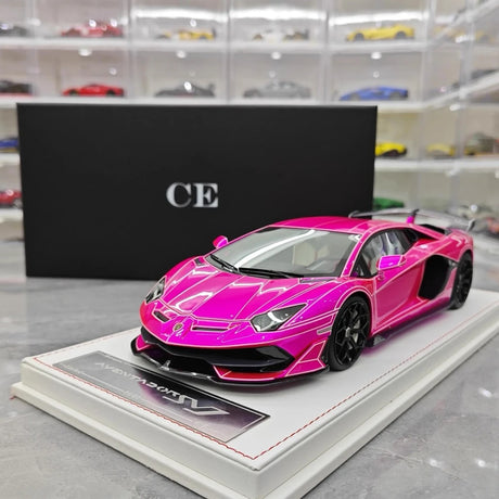 [CE] 1:18 Lamborghini 2020 Aventador SVJ Purple Model Car Resin