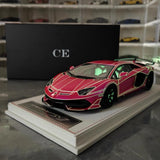 [CE] 1:18 Lamborghini 2020 Aventador SVJ paars modelauto Hars
