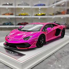 [CE] 1:18 Lamborghini 2020 Aventador SVJ Purple Model Car Resin