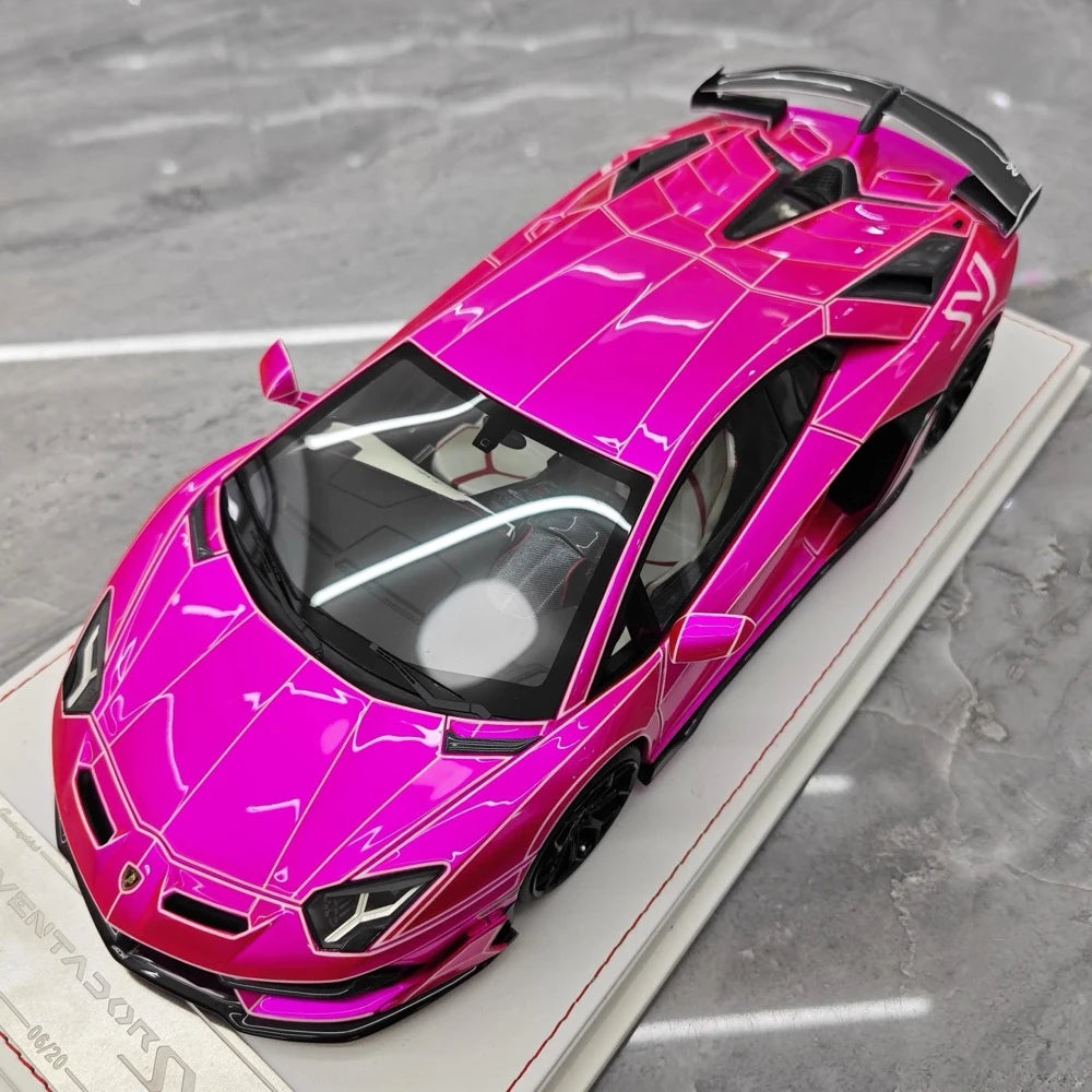 [CE] 1:18 Lamborghini 2020 Aventador SVJ Purple Model Car Resin