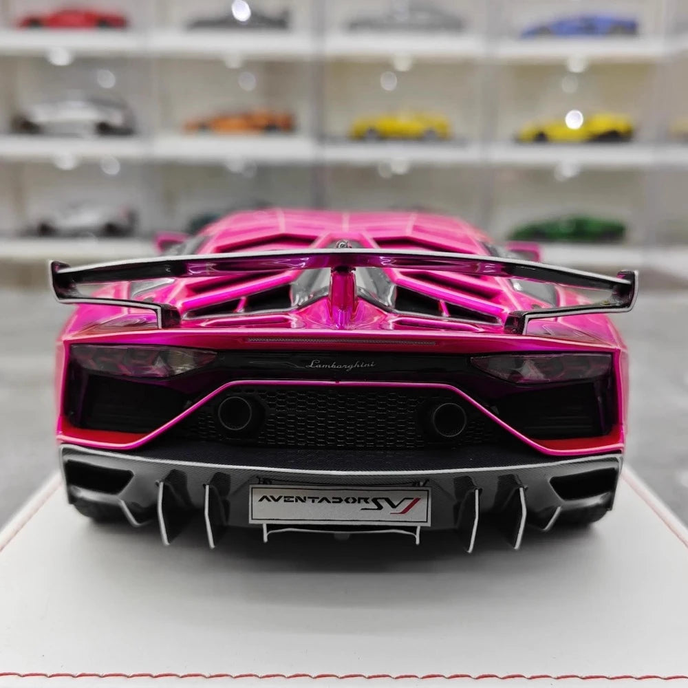 [CE] 1:18 Lamborghini 2020 Aventador SVJ Purple Model Car Resin