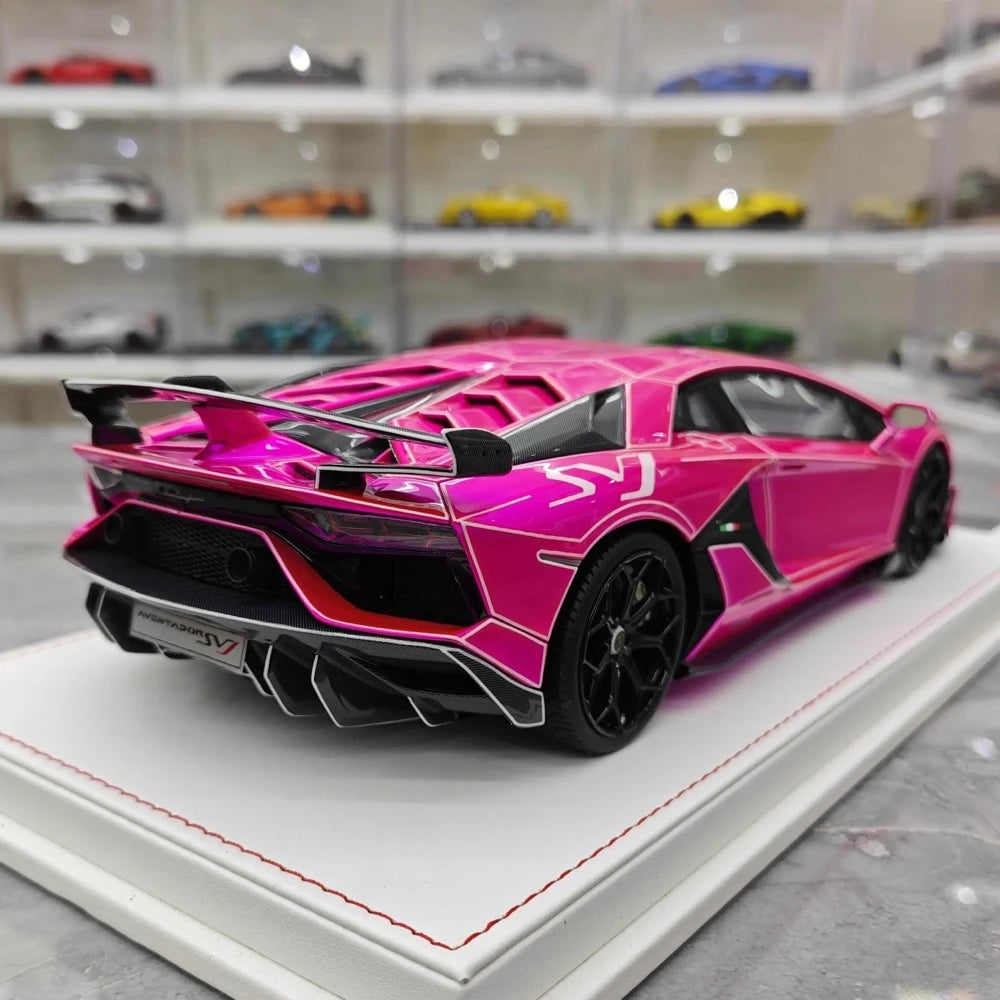 [CE] 1:18 Lamborghini 2020 Aventador SVJ Purple Model Car Resin