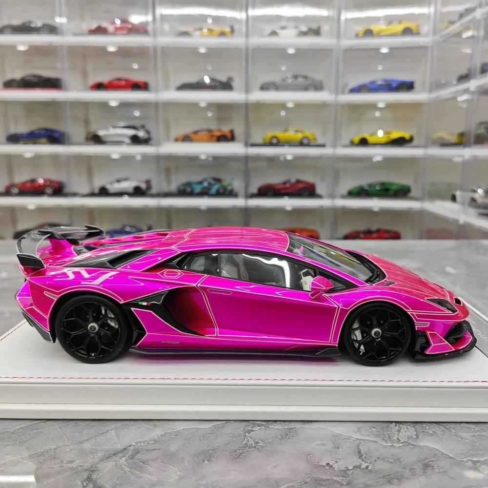 [CE] 1:18 Lamborghini 2020 Aventador SVJ Purple Model Car Resin
