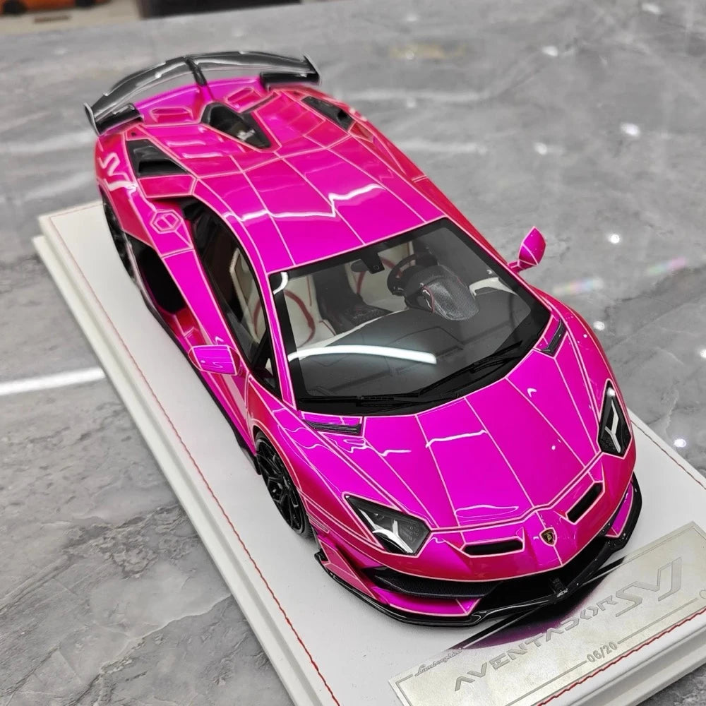 [CE] 1:18 Lamborghini 2020 Aventador SVJ Purple Model Car Resin