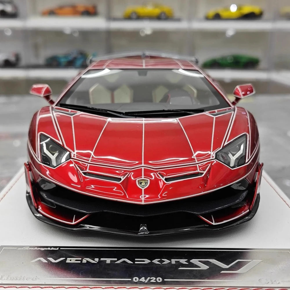 [CE] 1:18 Lamborghini 2020 Aventador SVJ punainen pienoismalli Hartsi