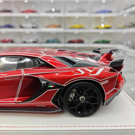 [CE] 1:18 Lamborghini 2020 Aventador SVJ Red Model Car Resin