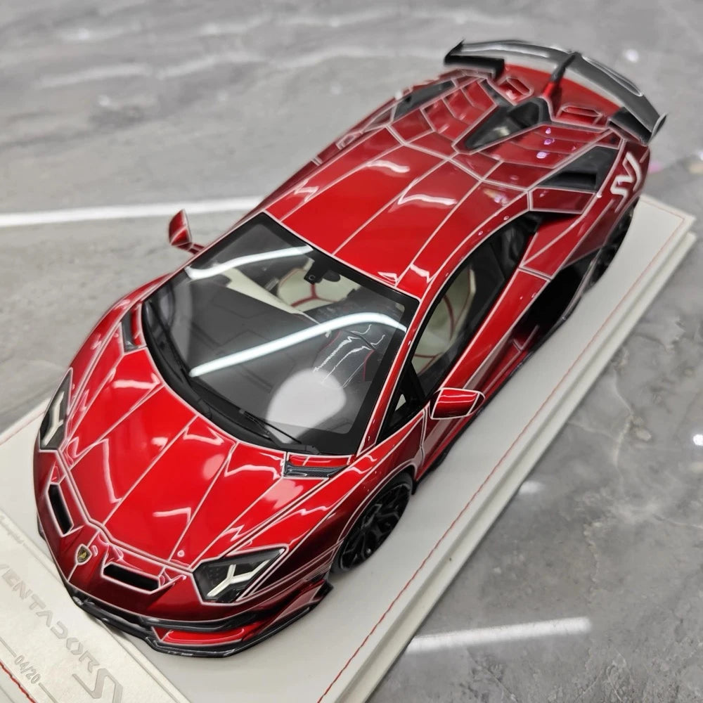 [CE] 1:18 Lamborghini 2020 Aventador SVJ punainen pienoismalli Hartsi