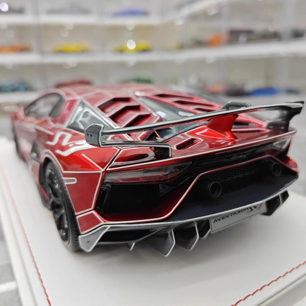 [CE] 1:18 Lamborghini 2020 Aventador SVJ punainen pienoismalli Hartsi