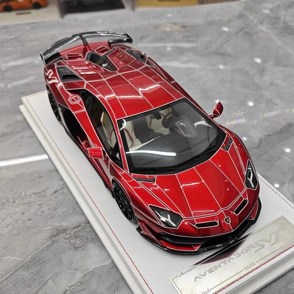 [CE] 1:18 Lamborghini 2020 Aventador SVJ rood modelauto Hars