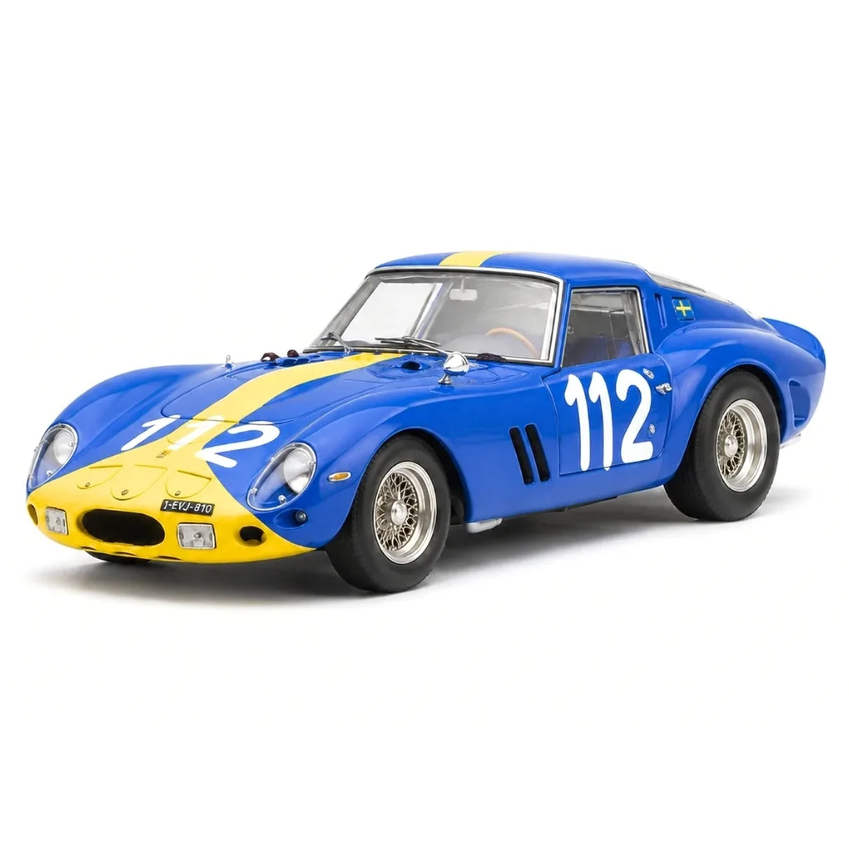 Ferrari 1962 250 GTO #112 Blau and Gelb 1:18 Targa Florio 1964 Druckguss-Sammlermodell von CMC - Ansicht 11