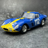 Ferrari 1962 250 GTO #112 Blue and Yellow 1:18 Targa Florio 1964 Druckguss-Sammlermodell von CMC – siehe 2