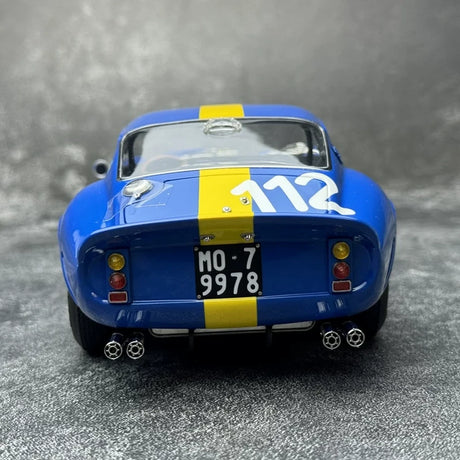 Ferrari 1962 250 GTO #112 Blue and Yellow 1:18 Targa Florio 1964 diecast collectible model by CMC - view 6