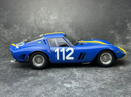 Ferrari 1962 250 GTO #112 Blue and Yellow 1:18 Targa Florio 1964 diecast collectible model by CMC - view 8