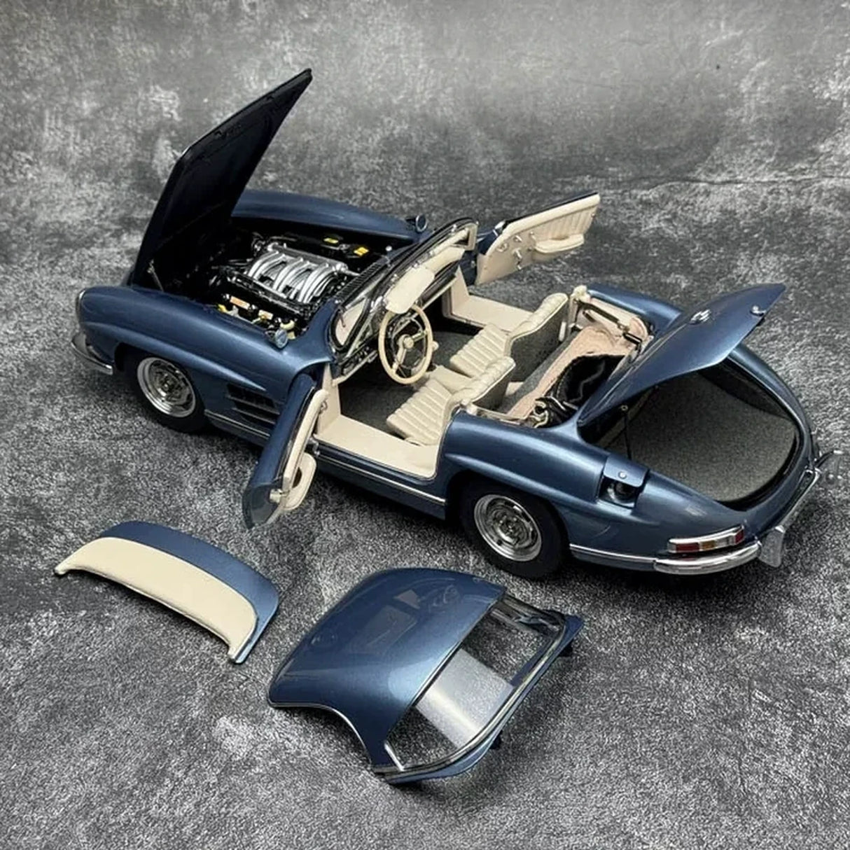 [CMC] 1:18 Mercedes-Benz 1954 300 SL W198 Hardtop-Blaumodell-Modellwagen mit Druckguss