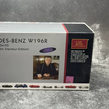 [CMC] 1:18 Mercedes-Benz 1954 W196R Streamliner Hans Herrmann Signed Edition Silver Model Car Die-Cast