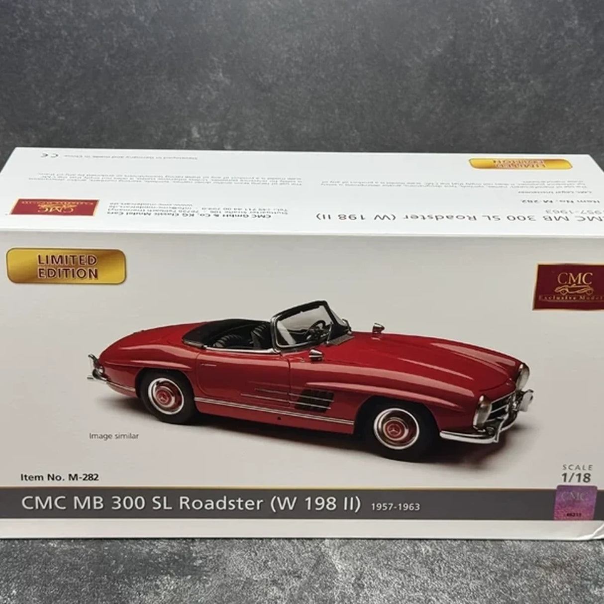 [CMC] 1:18 Mercedes-Benz 1957 300 SL W198 Roadster Rotes Modellauto-Druckguss