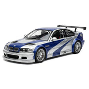 DCM BMW 2001 M3 GTR E46 blu e bianco 1:18 – modellino auto da collezione in metallo pressofuso