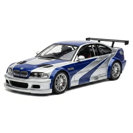 DCM BMW 2001 M3 GTR E46 1:18 blu e bianco – Modello da collezione pressofuso