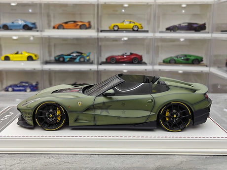 Davis &amp; Giovanni Ferrari 2014 F12 TRS Metallic Dark Green 1:18 – Resina da collezione per modelli in resina
