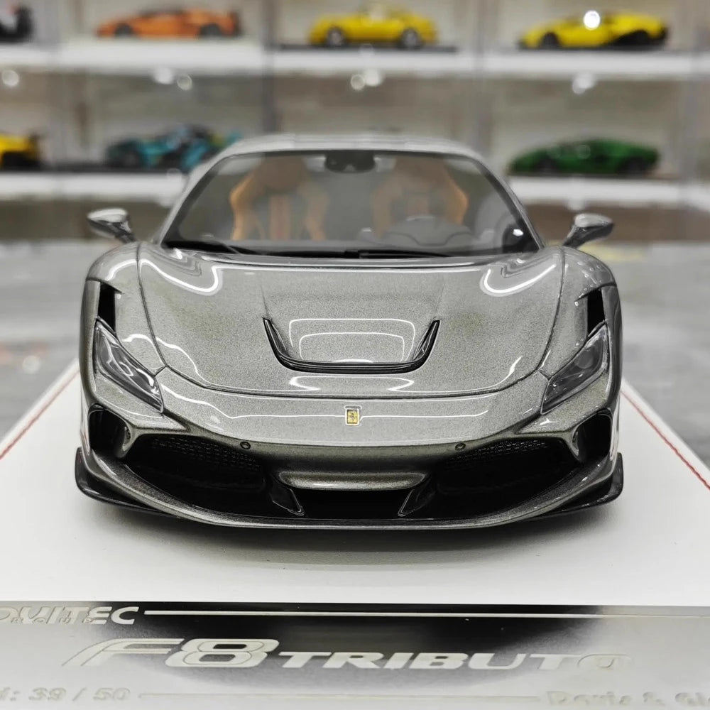 [Davis & Giovanni] 1:18 Ferrari 2019 F8 Tributo Novitec Gray Model Car Resin