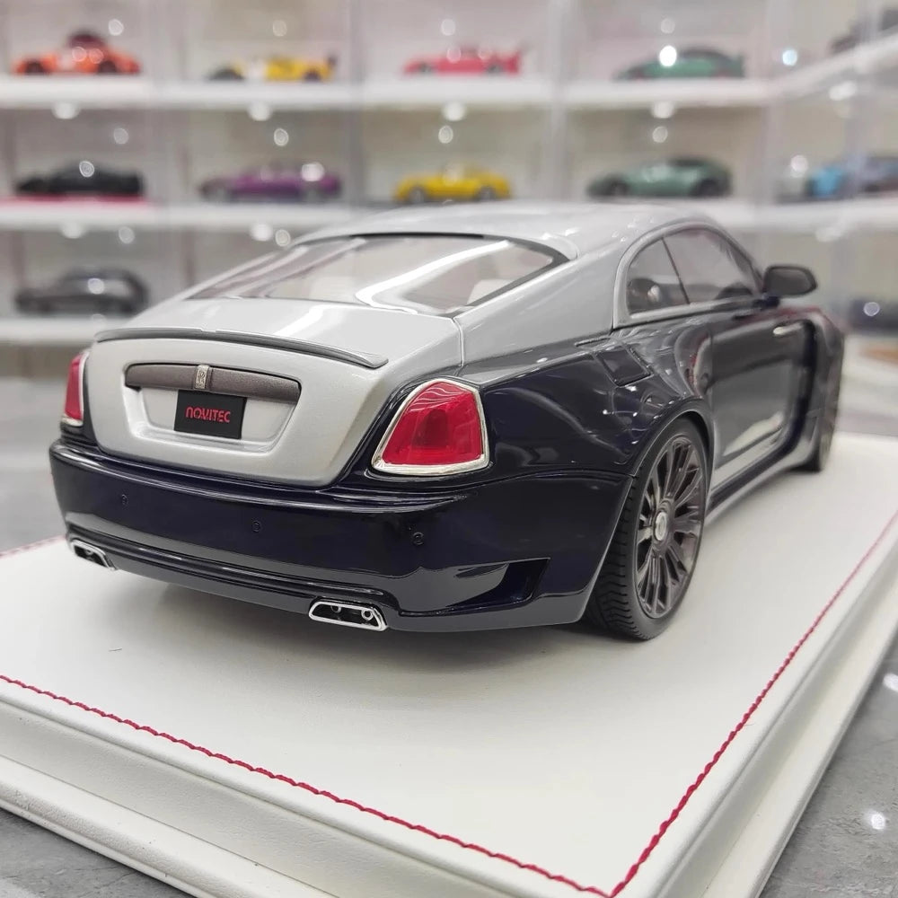 [Davis & Giovanni] 1:18 Rolls-Royce 2013 Wraith Novitec Spofec Blue & Silver Model Car Resin