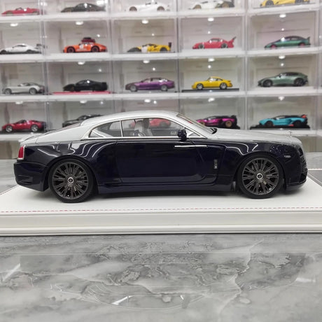 [Davis & Giovanni] 1:18 Rolls-Royce 2013 Wraith Novitec Spofec Blue & Silver Model Car Resin