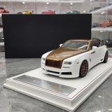 [Davis & Giovanni] 1:18 Rolls-Royce 2013 Wraith Novitec Spofec White & Gold Model Car Resin