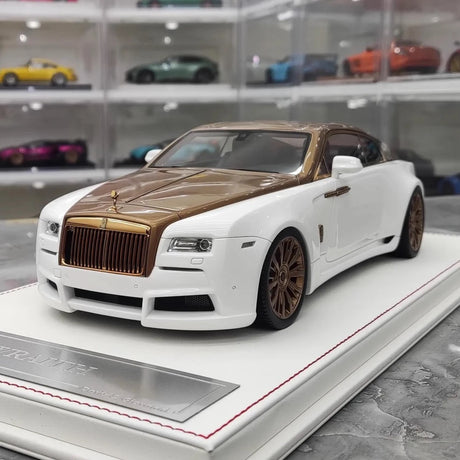 [Davis & Giovanni] 1:18 Rolls-Royce 2013 Wraith Novitec Spofec White & Gold Model Car Resin