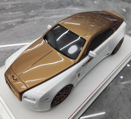[Davis & Giovanni] 1:18 Rolls-Royce 2013 Wraith Novitec Spofec White & Gold Model Car Resin