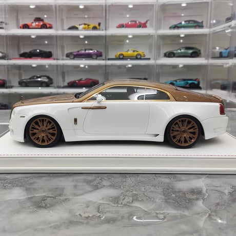 [Davis & Giovanni] 1:18 Rolls-Royce 2013 Wraith Novitec Spofec White & Gold Model Car Resin