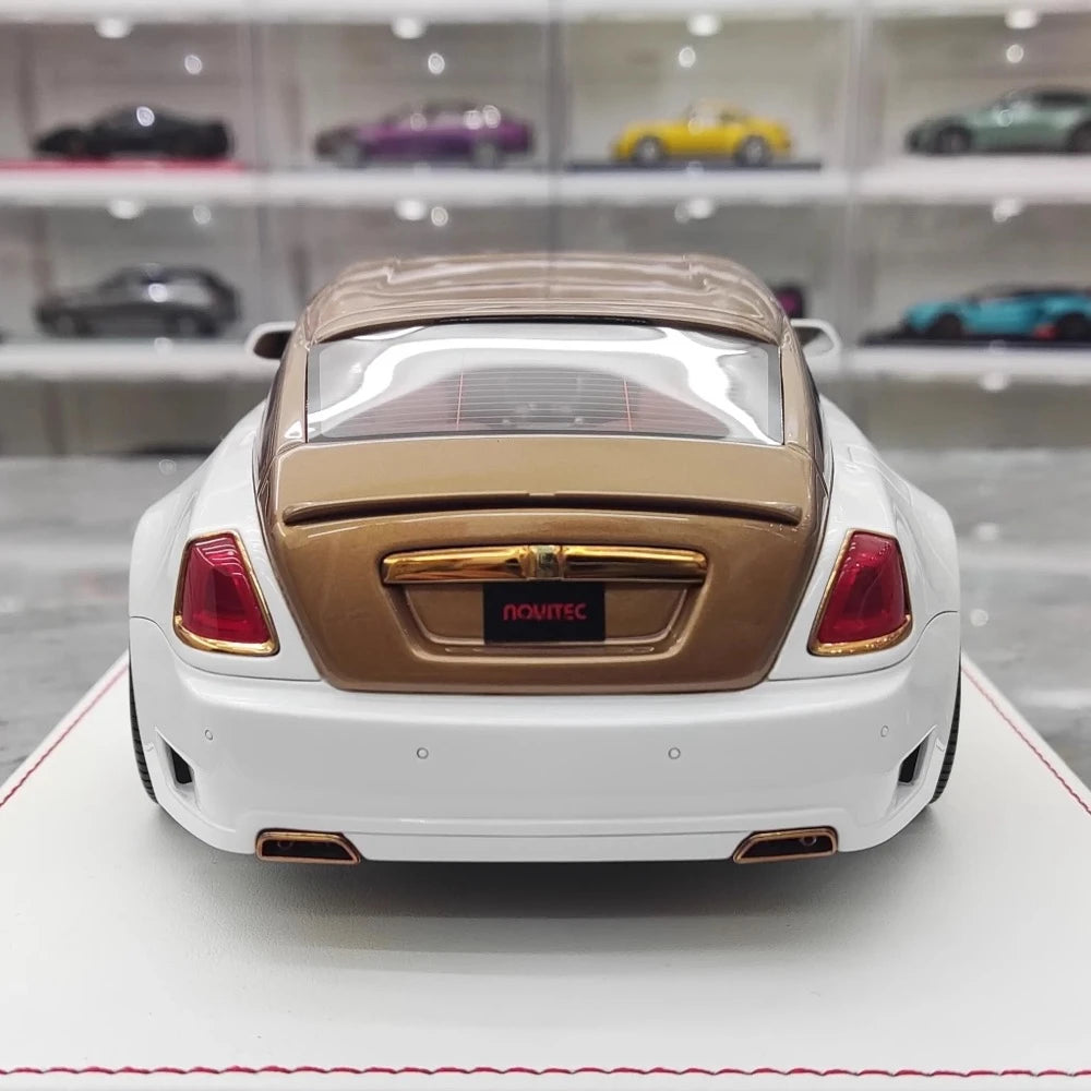 [Davis & Giovanni] 1:18 Rolls-Royce 2013 Wraith Novitec Spofec White & Gold Model Car Resin