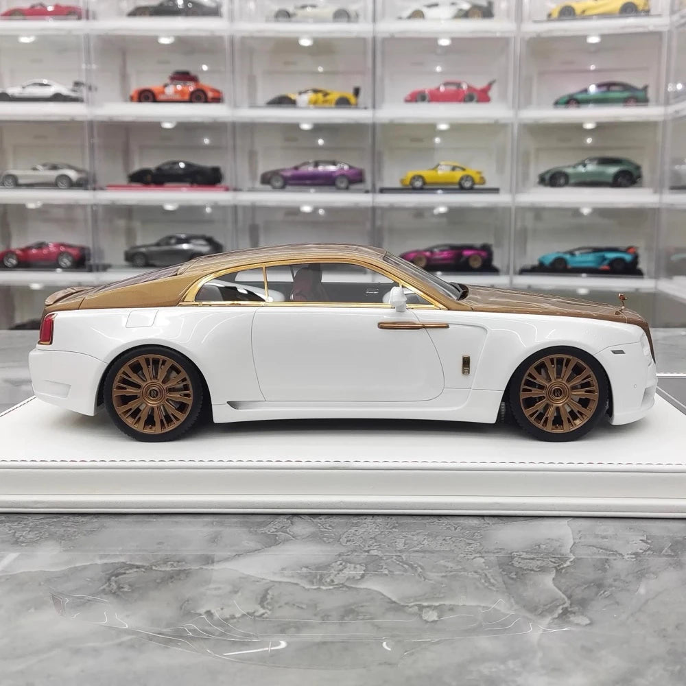 [Davis & Giovanni] 1:18 Rolls-Royce 2013 Wraith Novitec Spofec White & Gold Model Car Resin