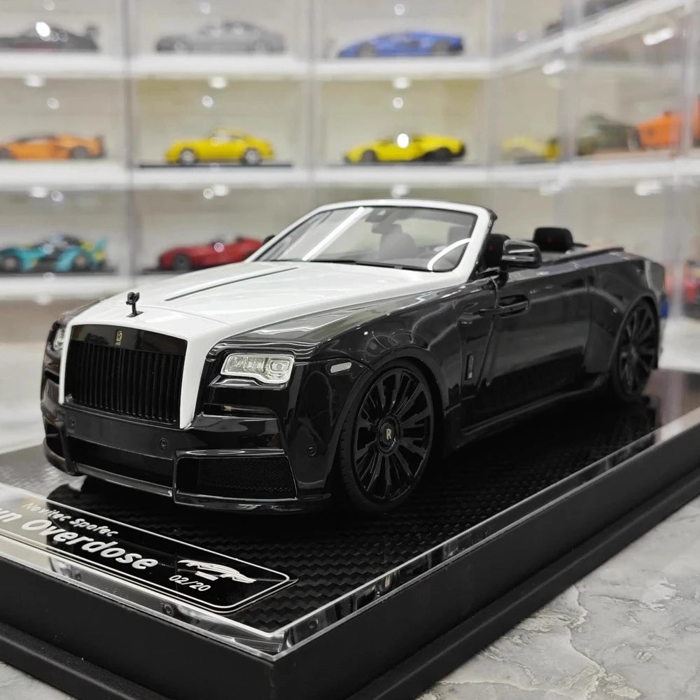 [Davis & Giovanni] 1:18 Rolls-Royce 2015 Dawn Novitec Spofec nero & bianco modellino di auto resina