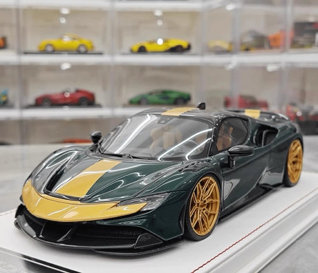 [Davis & Giovanni] 1:18 Ferrari 2023 SF90 Spider Novitec groen modelauto Hars