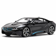 BMW 2013 I12 i8 negro 1:22 – coche a escala de metal fundido para exposición